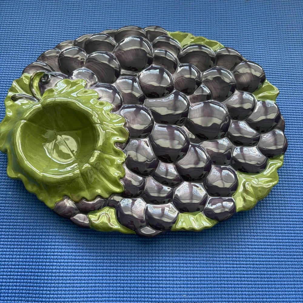 Celebrating Home Interiors Sonoma Villa Grape Stoneware Collection Platter 16x13